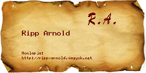Ripp Arnold névjegykártya