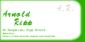 arnold ripp business card